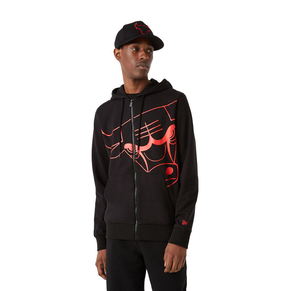 New Era - Sweat New Era Logo Black Zip Up Chicago Bulls - Sweat-shirt - Noir - 36 Xs - Decathlon