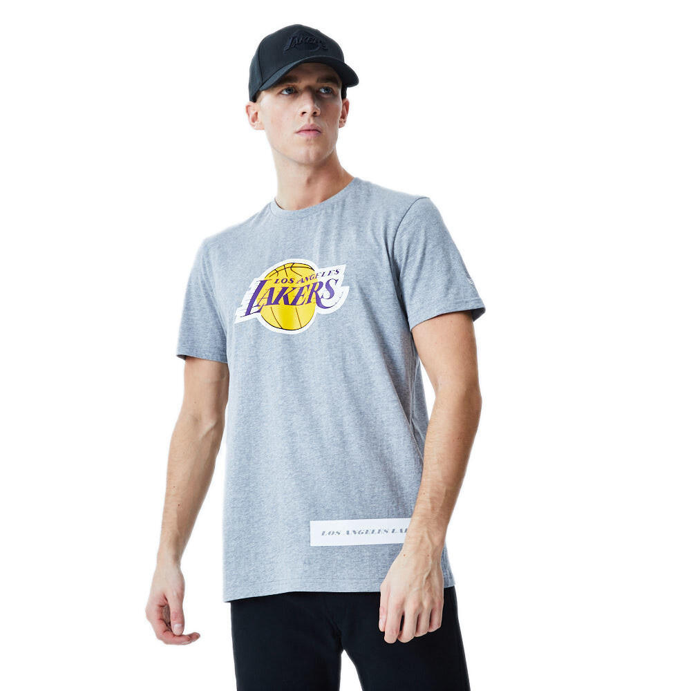 Tee-shirt New Era LOS ANGELES LAKERS BLOCK WORDMARK 1/4