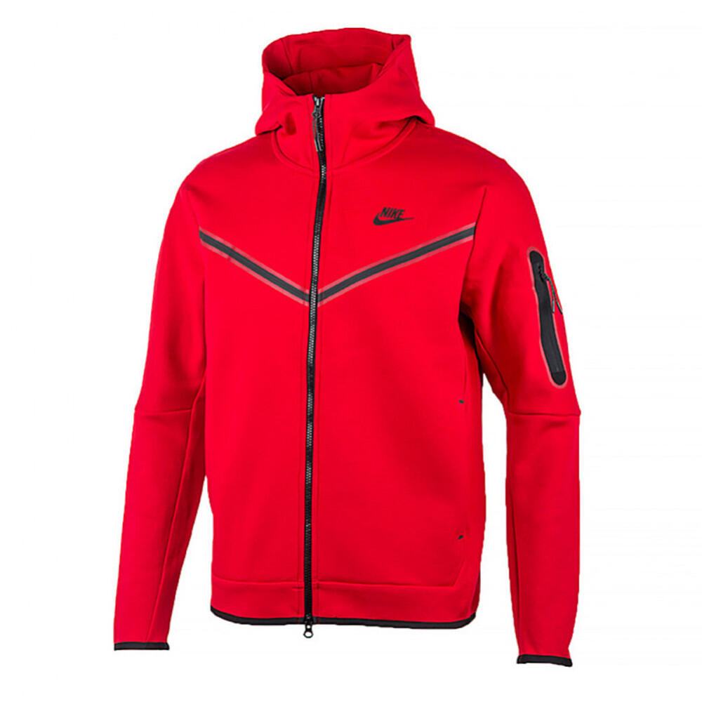 Nike - Veste De Survêtement Nike Tech Fleece Full Zip - Sweat Zippé - Noir|rouge - 52 2xl - Decathlon