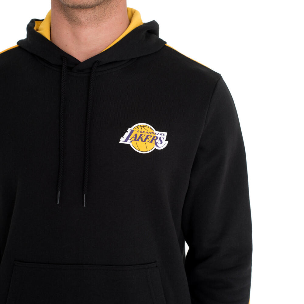 Felpa con cappuccio New Era Los Angeles Lakers a righe 3/5