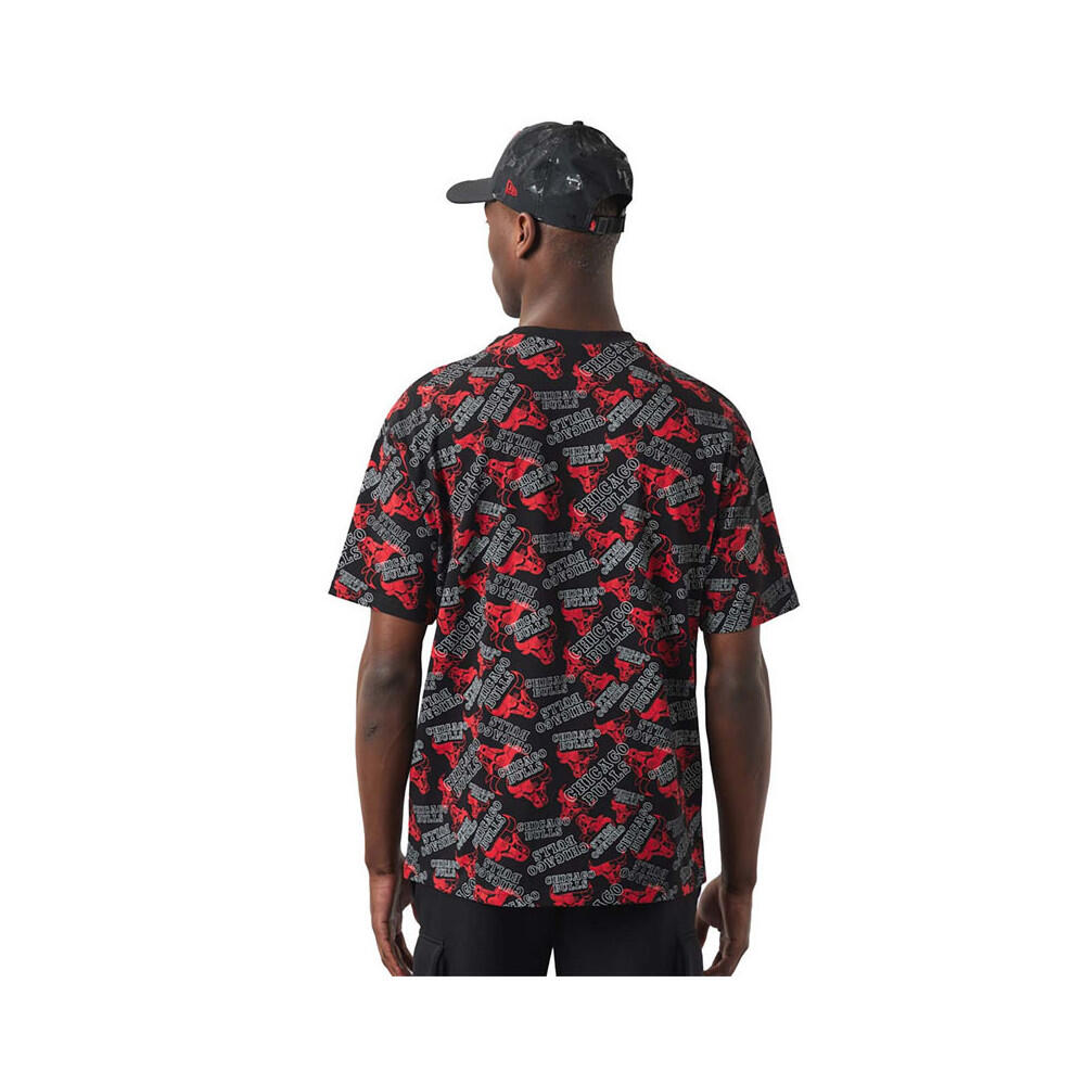 T-Shirt New Era Chicago Bulls NBA Stampa All-Over 3/4