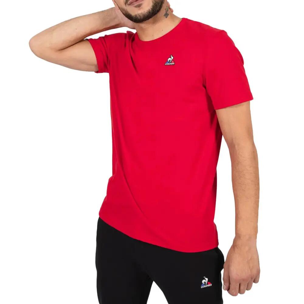 Maglia a Maniche Corte Uomo Le coq sportif Essentiels N°3 Rosso 3/5