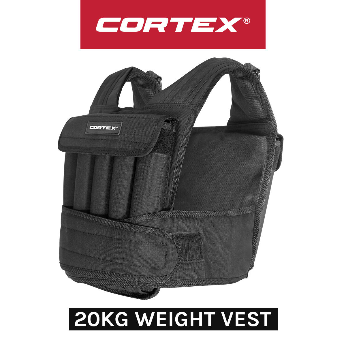 CORTEX Adjustable Weight Vest with 1kg Increments in Black