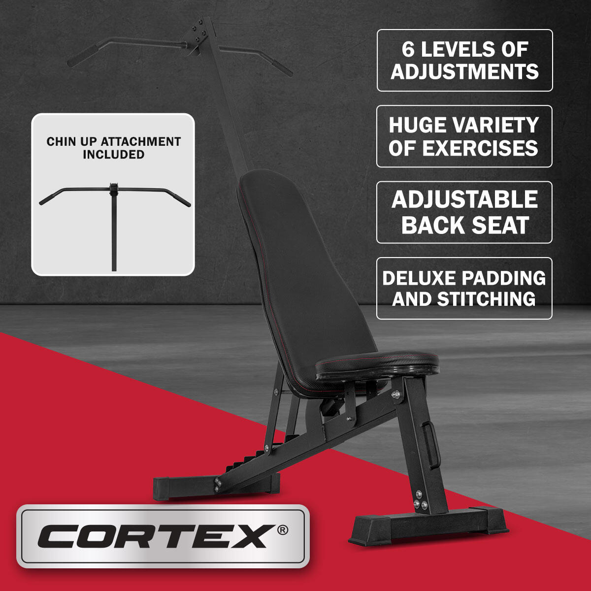 CORTEX BN6 FID Bench with Chin Up Attachment Set