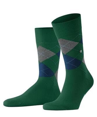 Burlington Herren Socken - King, Baumwolle, Rautenmuster, Logoemblem