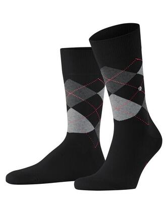 Burlington Herren Socken - King, Baumwolle, Rautenmuster, Logoemblem