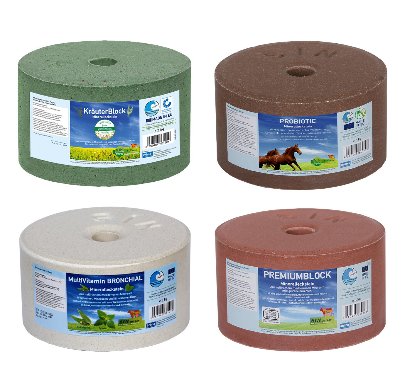 IMIMA Likstenen-Bar PREMIUM-SET, 4x 3kg