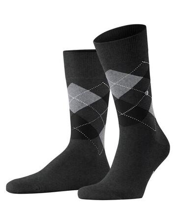 Burlington Herren Socken - King, Baumwolle, Rautenmuster, Logoemblem