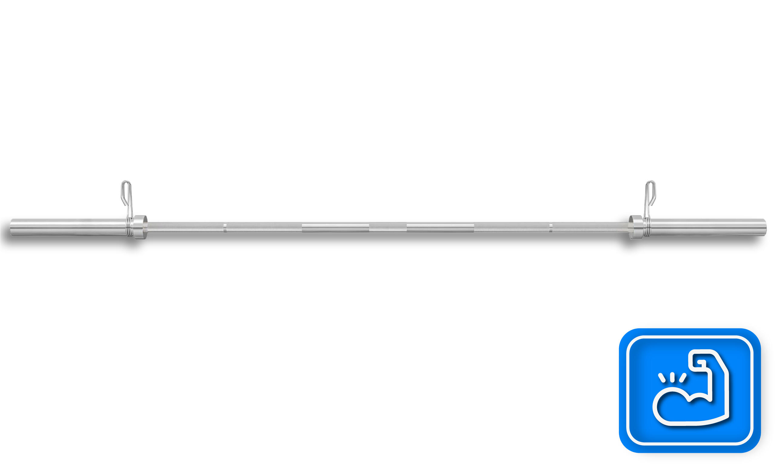 Olympische Langhantel gerade 150 cm Stahl 50 mm Thunder 5/7