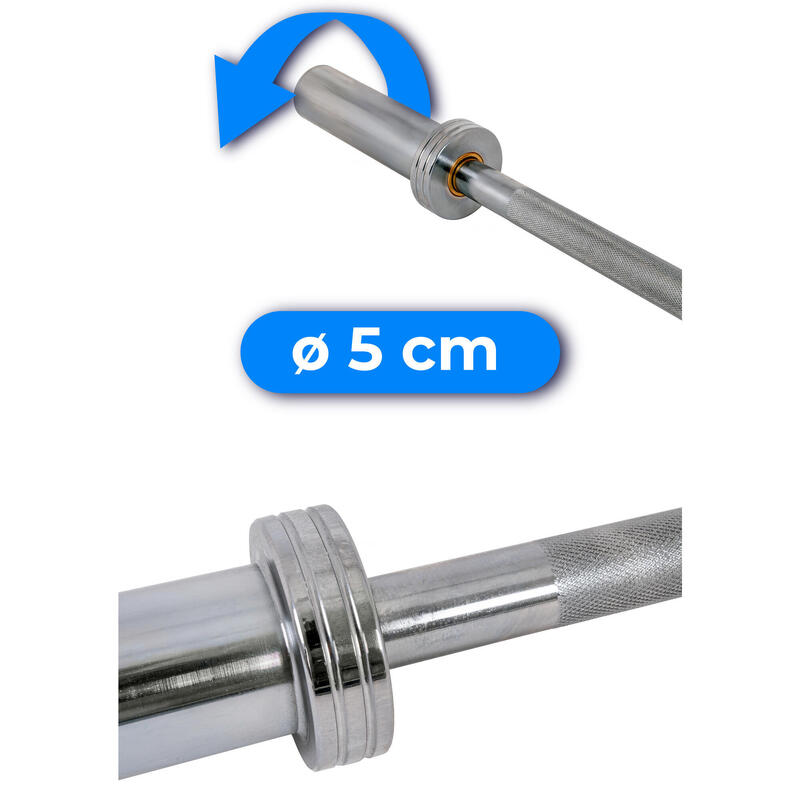 Gryf olimpijski prosty 120cm stalowy 50mm Thunder