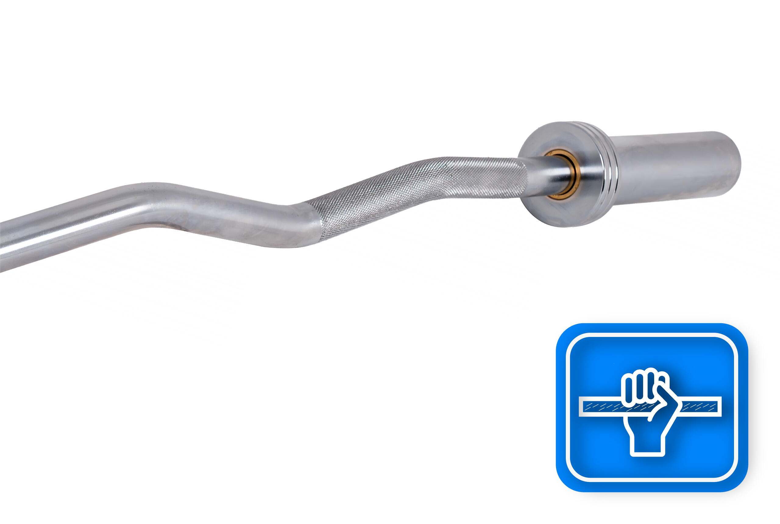 Olympische Langhantel leicht gebogen 120 cm Stahl 50 mm Thunder 7/7