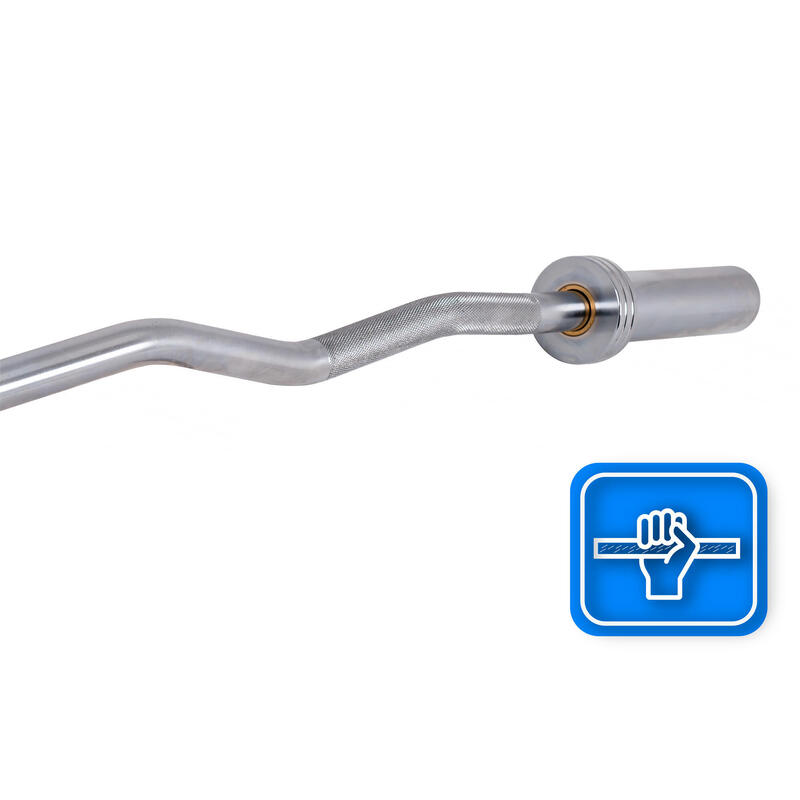 Barre olympique légèrement courbée 120 cm en acier 50 mm Thunder