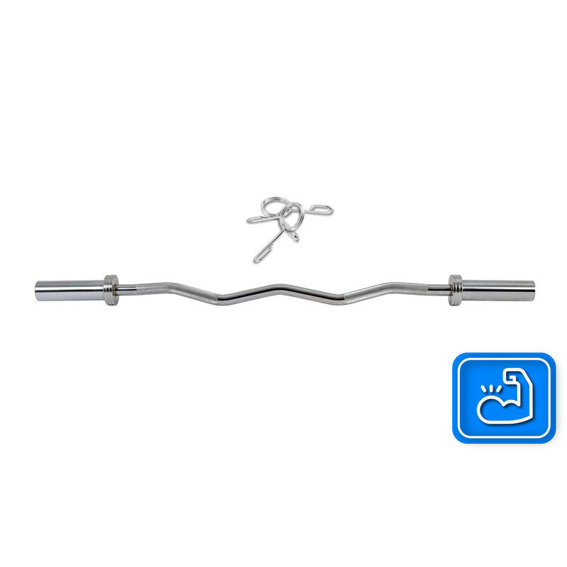 Barre olympique légèrement courbée 120 cm en acier 50 mm Thunder