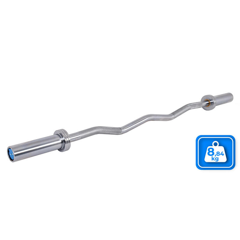 Barre olympique légèrement courbée 120 cm en acier 50 mm Thunder