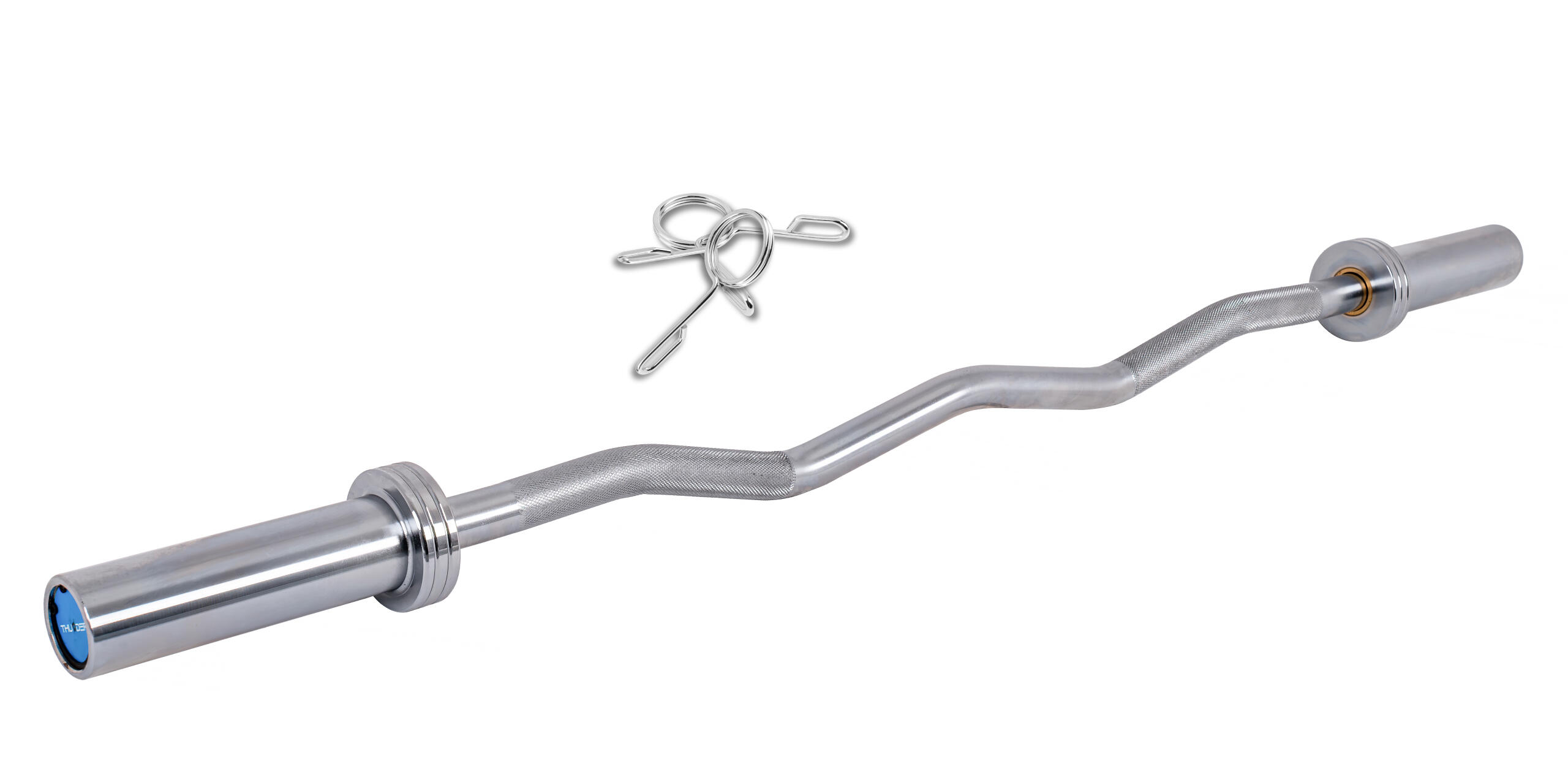THUNDER Olympische Langhantel leicht gebogen 120 cm Stahl 50 mm Thunder