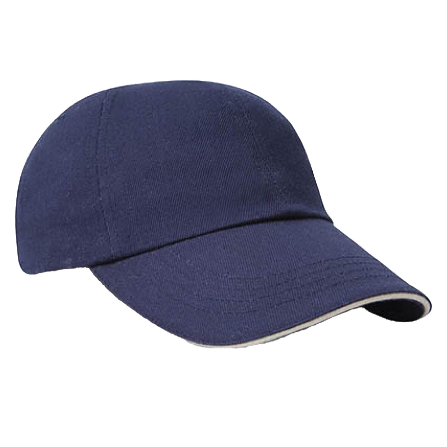 Boné de algodão escovado para crianças e jovens (Azul Marinho / Branco) 2/2