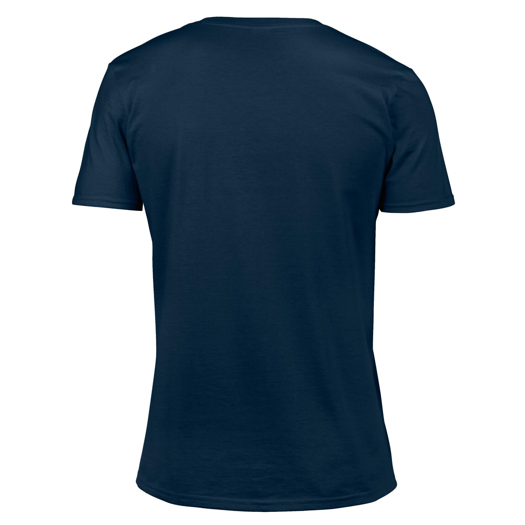 T-Shirt Unissexo Adulto Softstyle com decote em V (Azul Marinho) 2/3