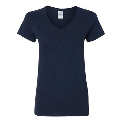 Dames soft touch v hals tshirt (marine)