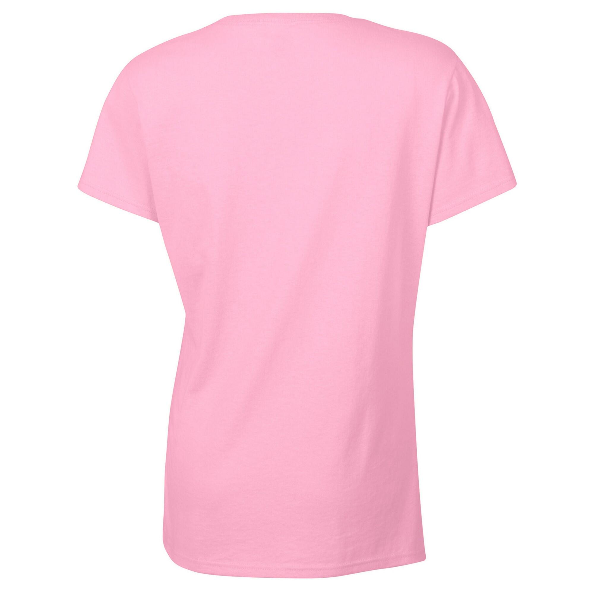 Camiseta de Algodón Pesado para Mujer Rosa Claro 2/3