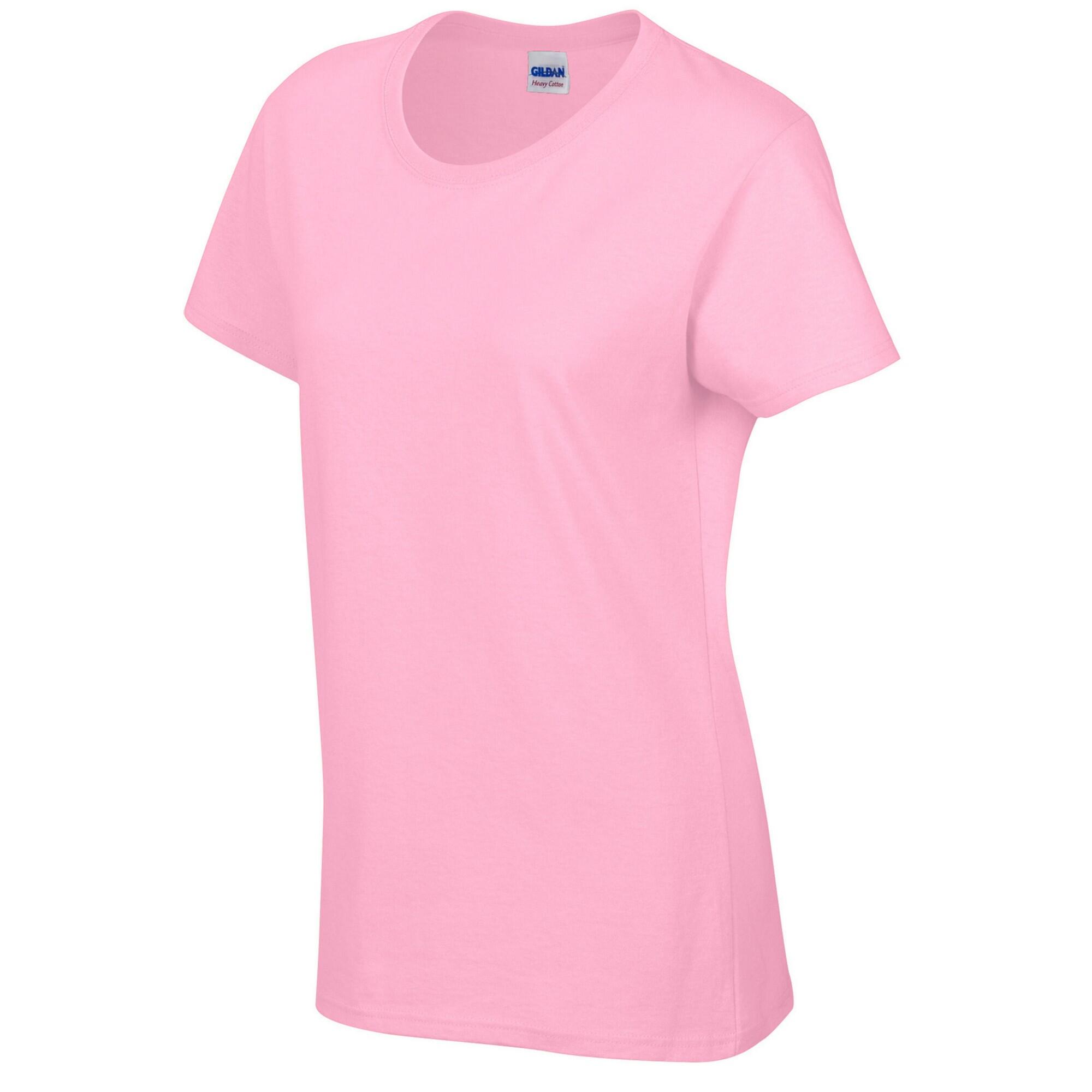 Camiseta de Algodón Pesado para Mujer Rosa Claro 3/3