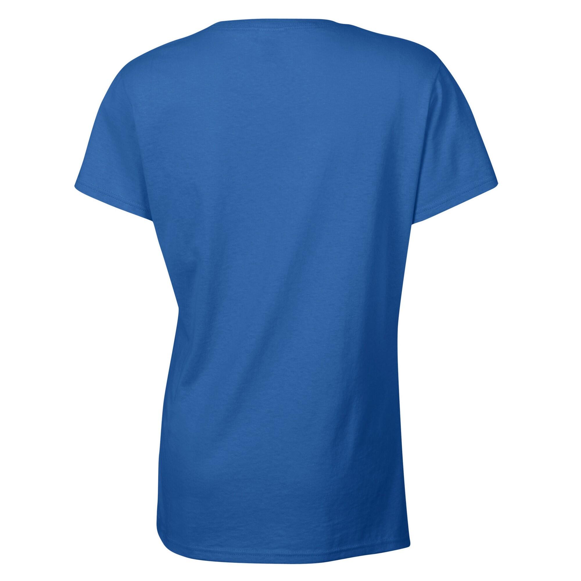 Gildan Maglietta Donna 100% Cotone, Manica Corta – Colore Blu Reale, Taglia L – Basic Comodo E Versatile