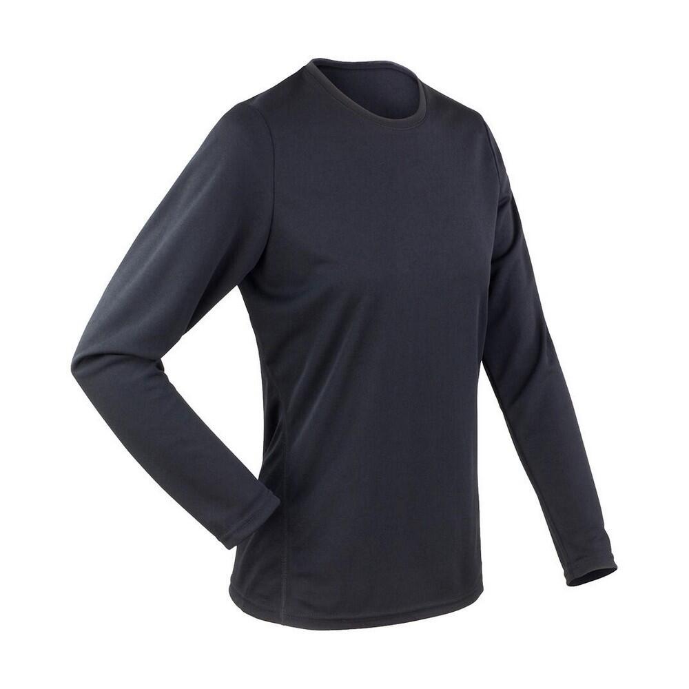 T-shirt de desempenho para senhora/senhora preto
