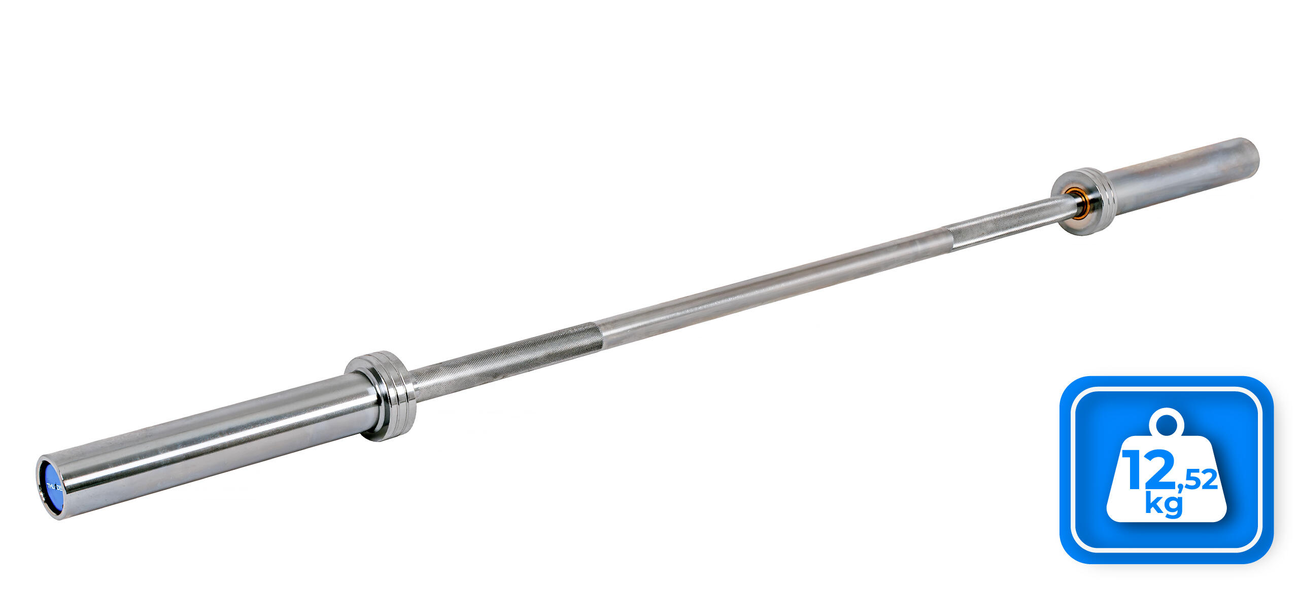 Olympische Langhantel gerade 150 cm Stahl 50 mm Thunder 6/7