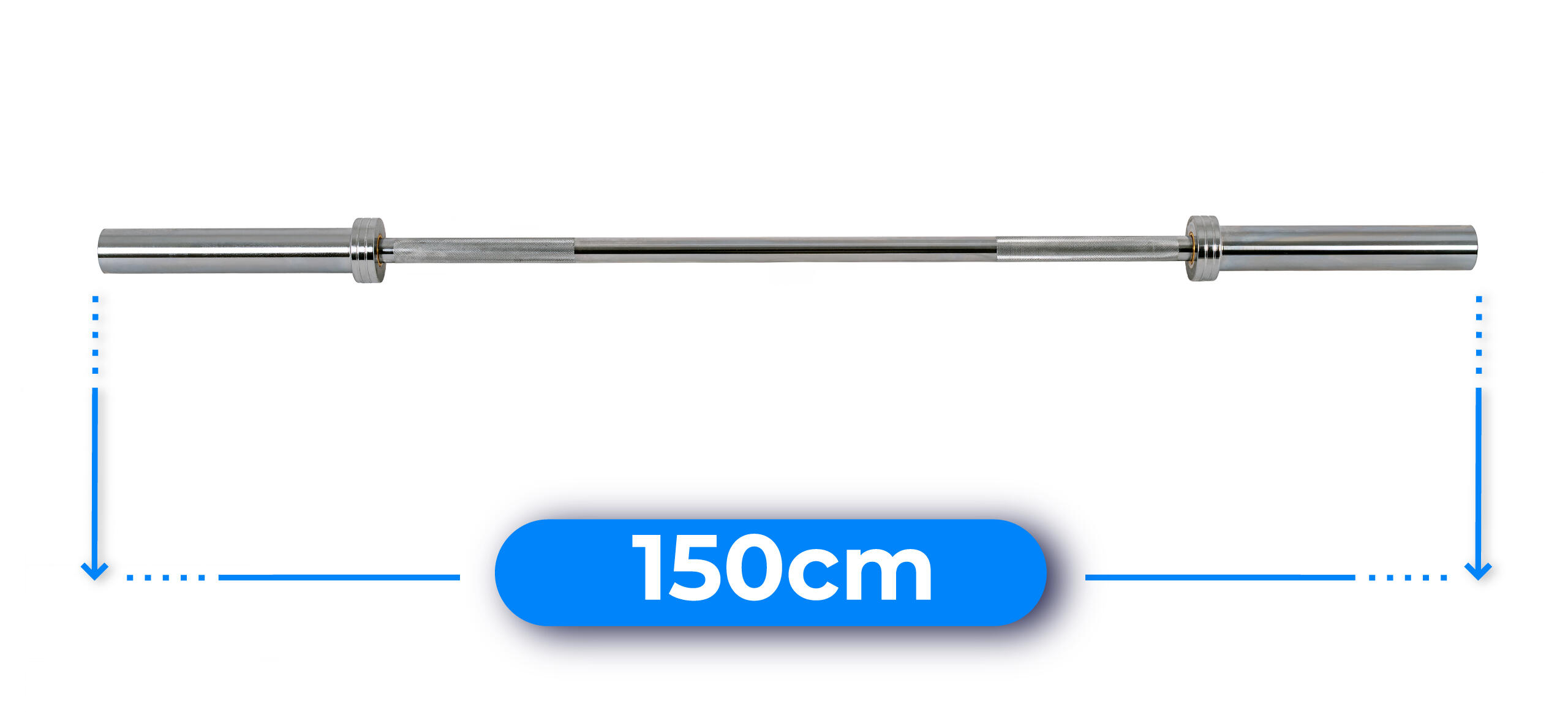 Olympische Langhantel gerade 150 cm Stahl 50 mm Thunder 2/7
