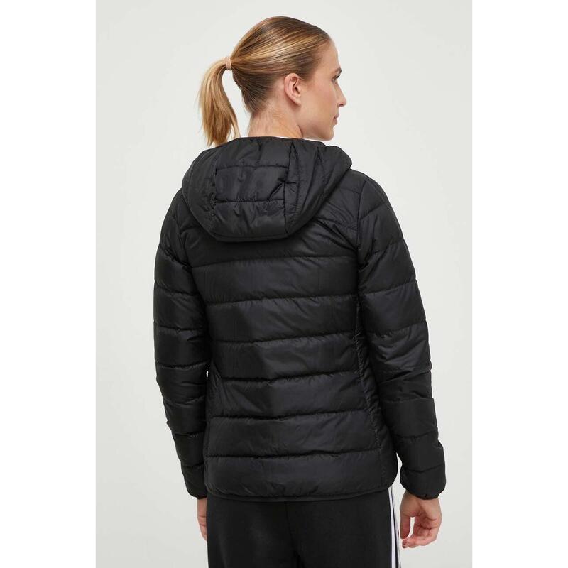Geacă matlasată ușoară adidas Essentials cu glugă neagră