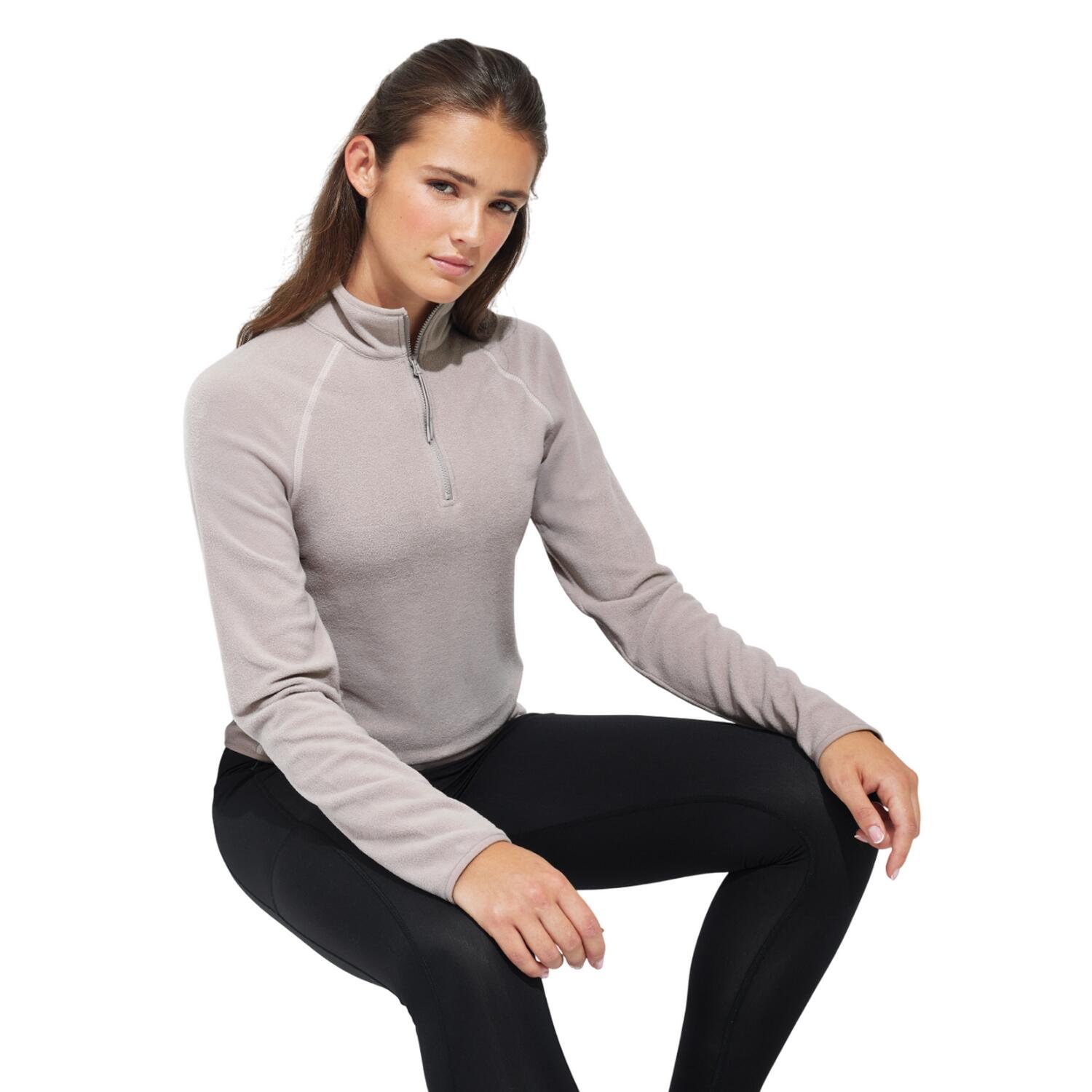 Womens/Ladies Fitted Active Fleece Top (Stone) 3/4
