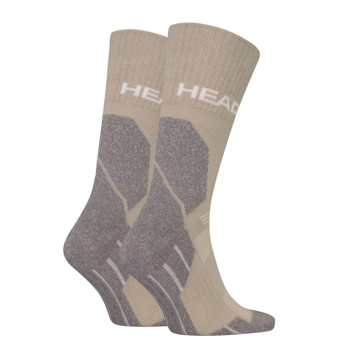 Calcetines de senderismo senderismo para todos los climas Crew 6 pares Taupe 3/4