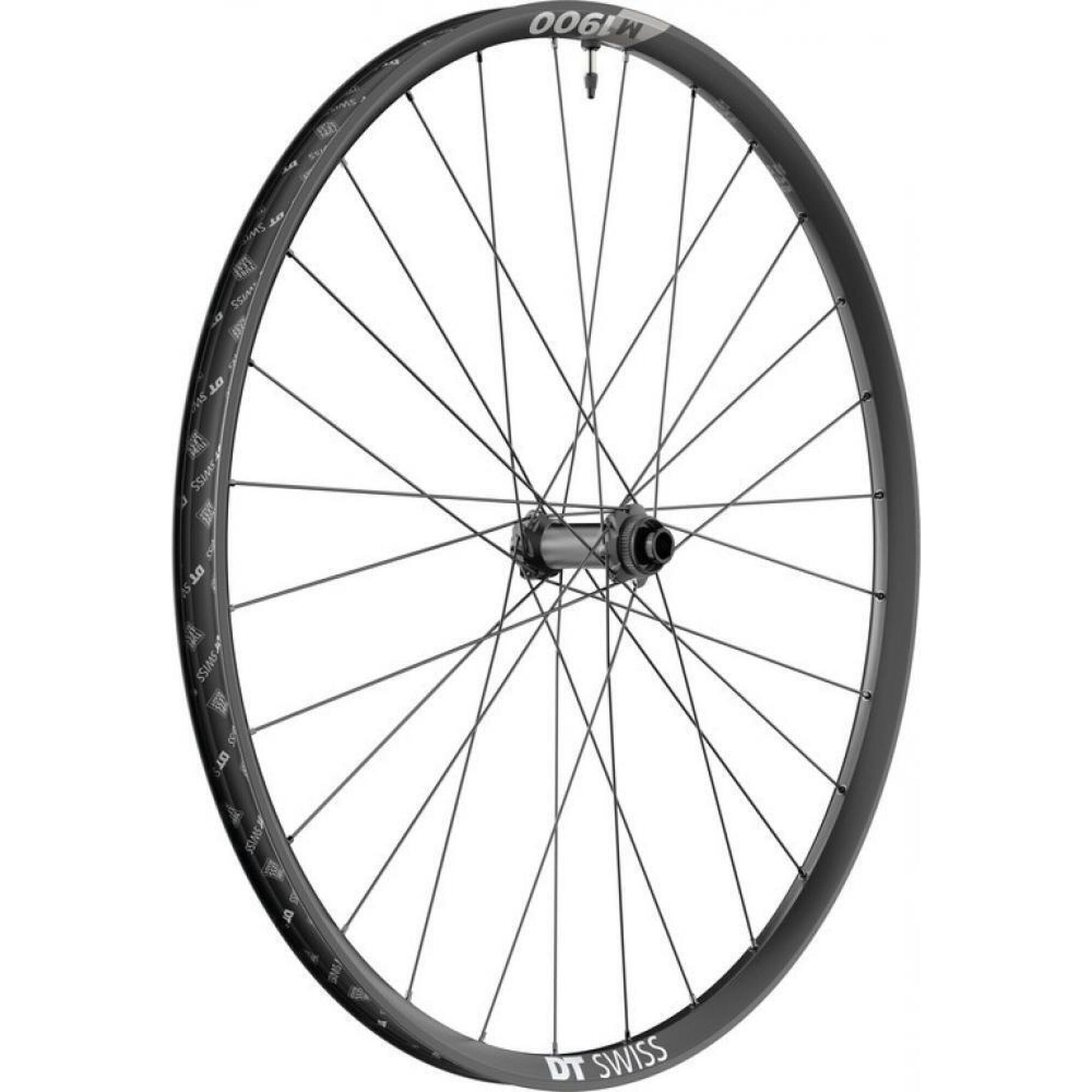 Roue avant axe traversant jante DT Swiss M1900 Boost Tubeless Ready Disc Centerl
