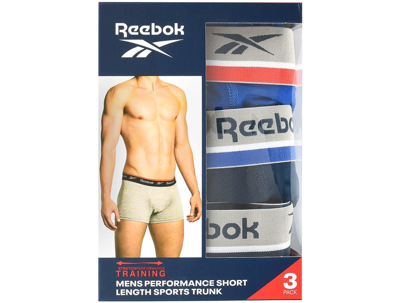 Bokserki majtki męskie 3 pary REEBOK SHORT SPORTS TRUNK ELIM 6/6