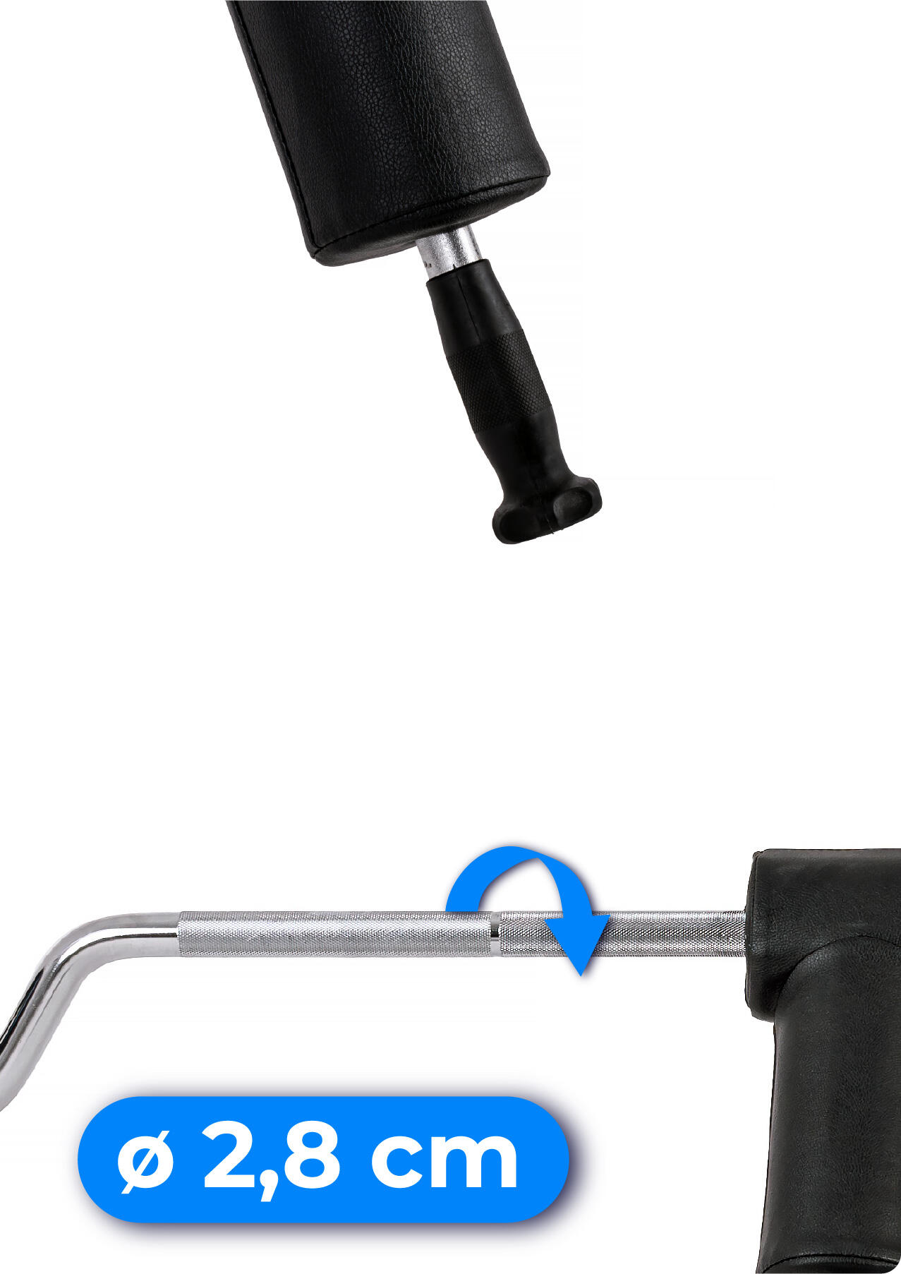 SQUAT BAR Gryf olimpijski do przysiadów 240cm stalowy 50mm Thunder 4/7