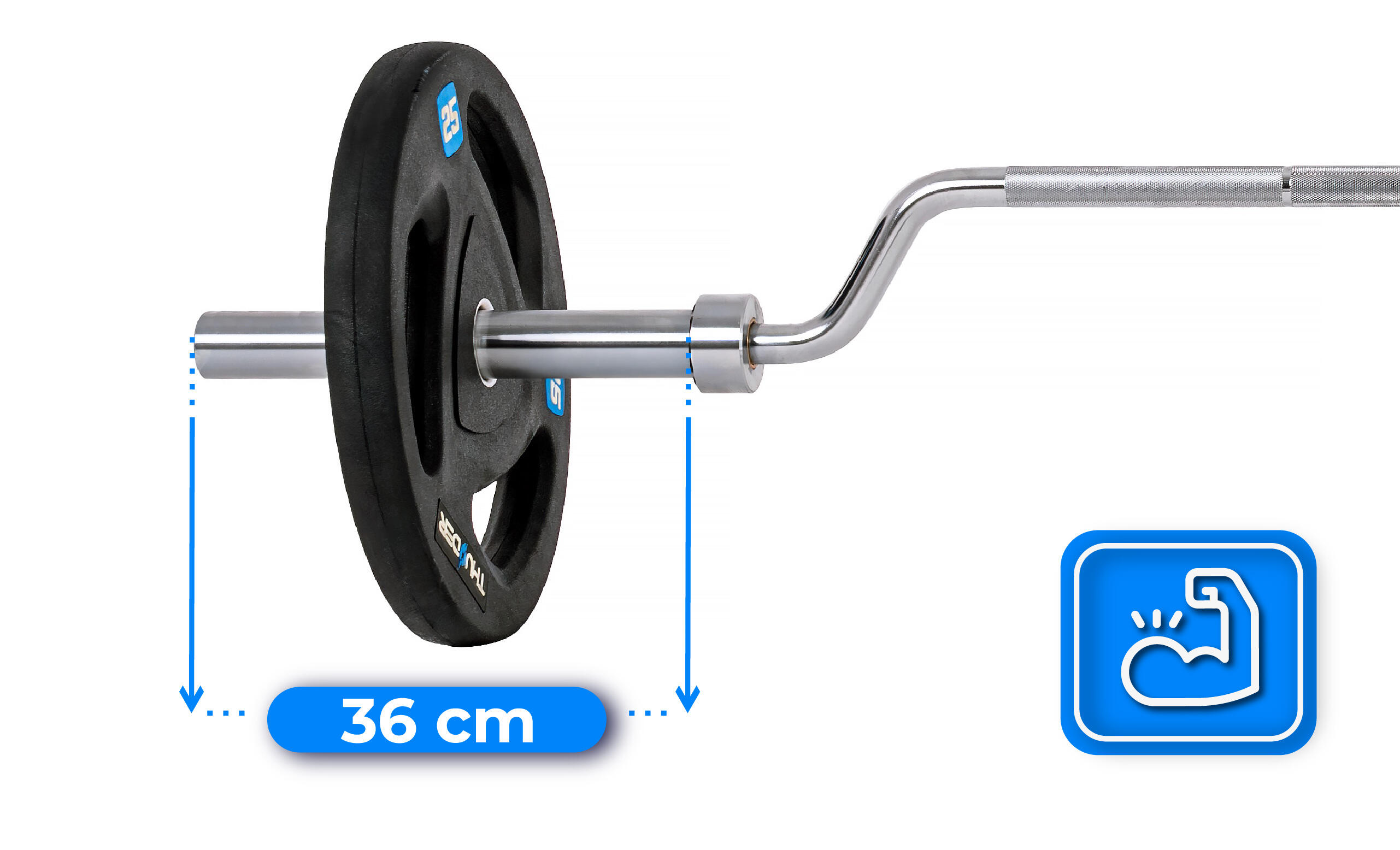 SQUAT BAR Gryf olimpijski do przysiadów 240cm stalowy 50mm Thunder 6/7