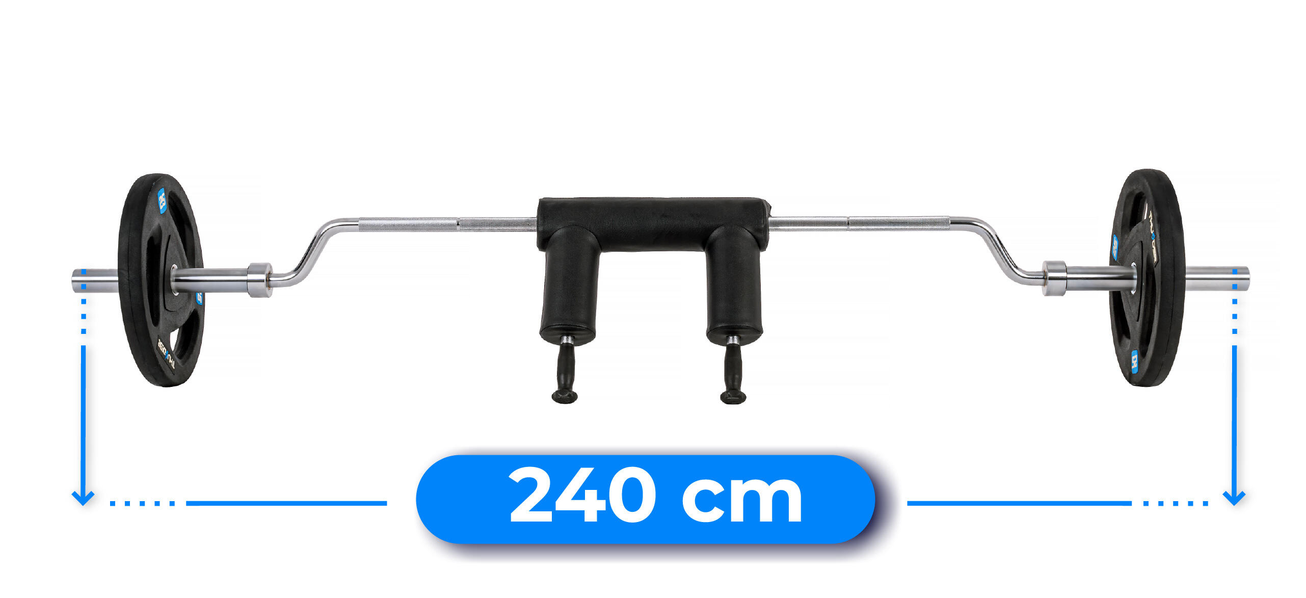 SQUAT BAR Gryf olimpijski do przysiadów 240cm stalowy 50mm Thunder 2/7