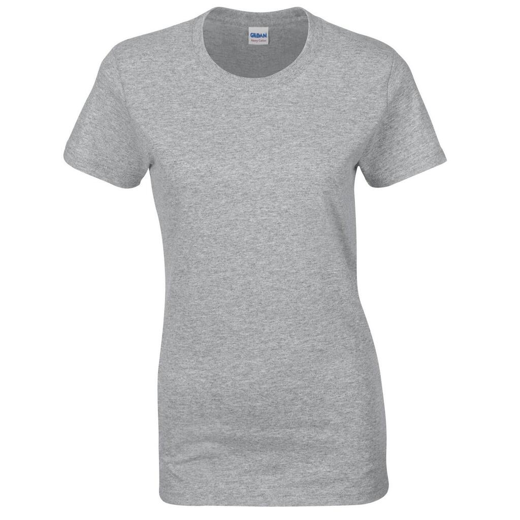 Womens/Ladies Heavy Cotton TShirt (Grey)