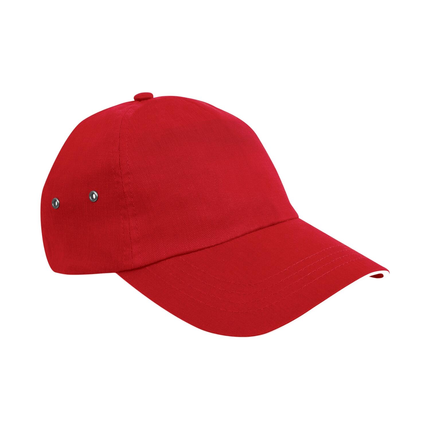 Boné de pelúcia com pala em forma de sanduíche vermelho / branco
