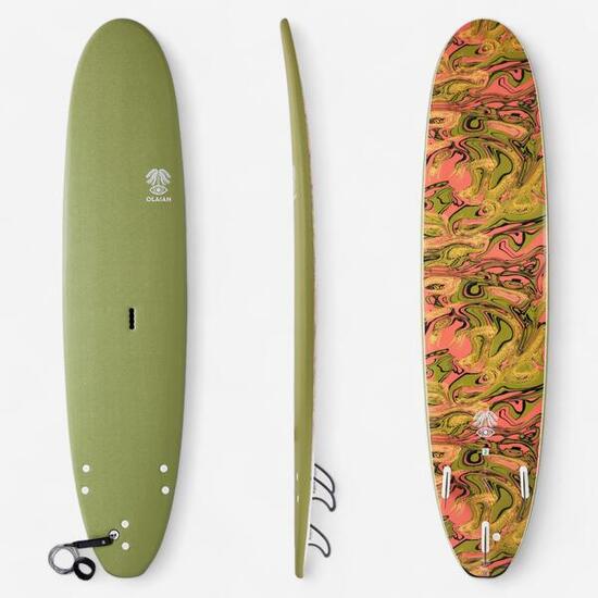 Seconde vie Planche de surf mousse 8'6" - 500 kaki