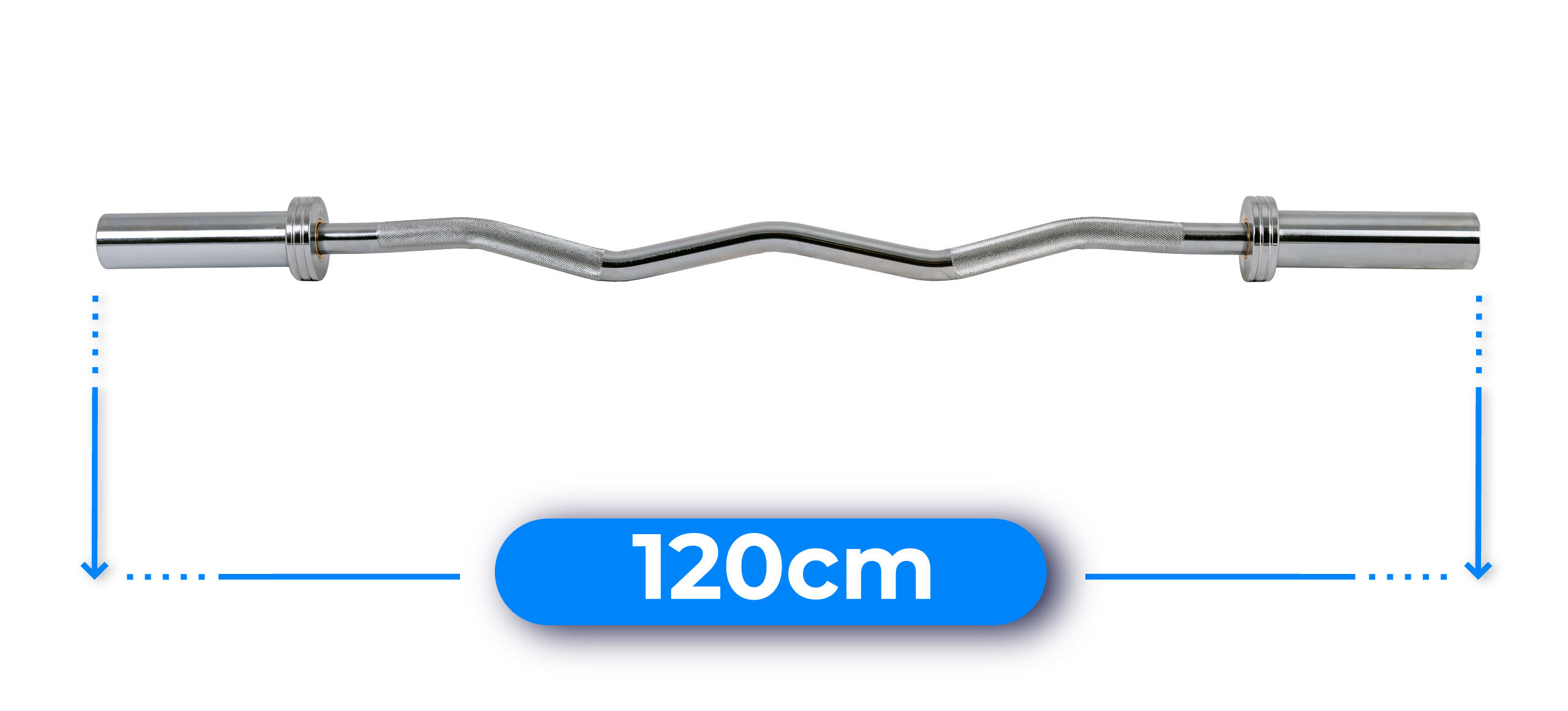 Olympische Langhantel leicht gebogen 120 cm Stahl 50 mm Thunder 2/7