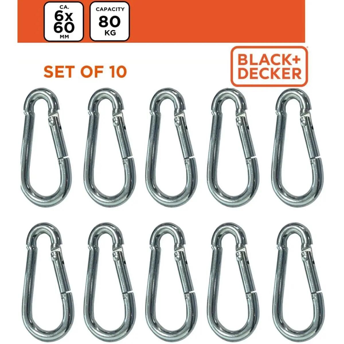 Karabińczyk stalowy Black + Decker 10szt 2/6