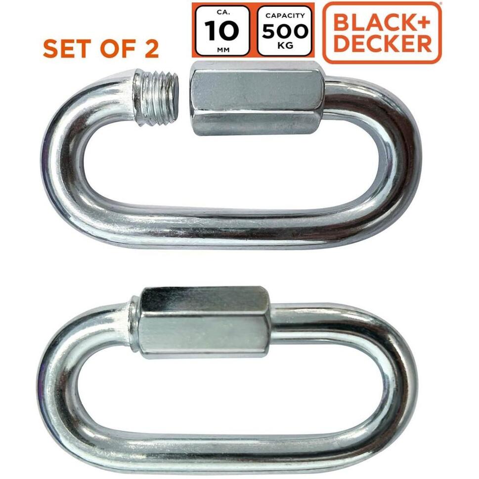 Karabińczyk stalowy Black + Decker 2szt