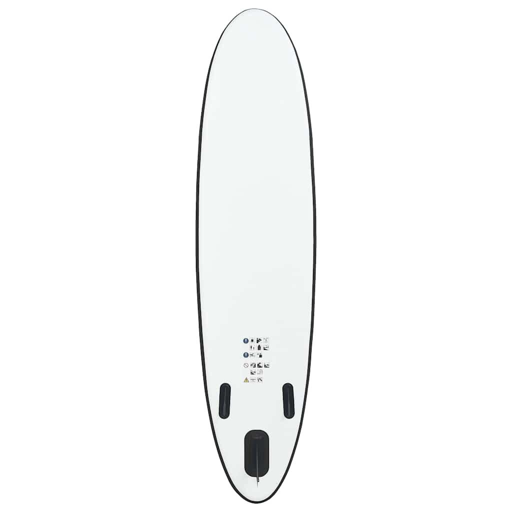 Juego de tabla de paddle surf hinchable blanco y negro 4/7