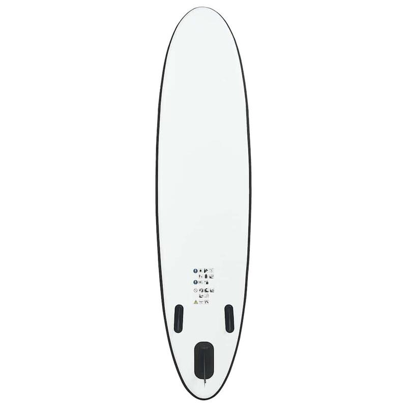 Juego de tabla de paddle surf hinchable blanco y negro