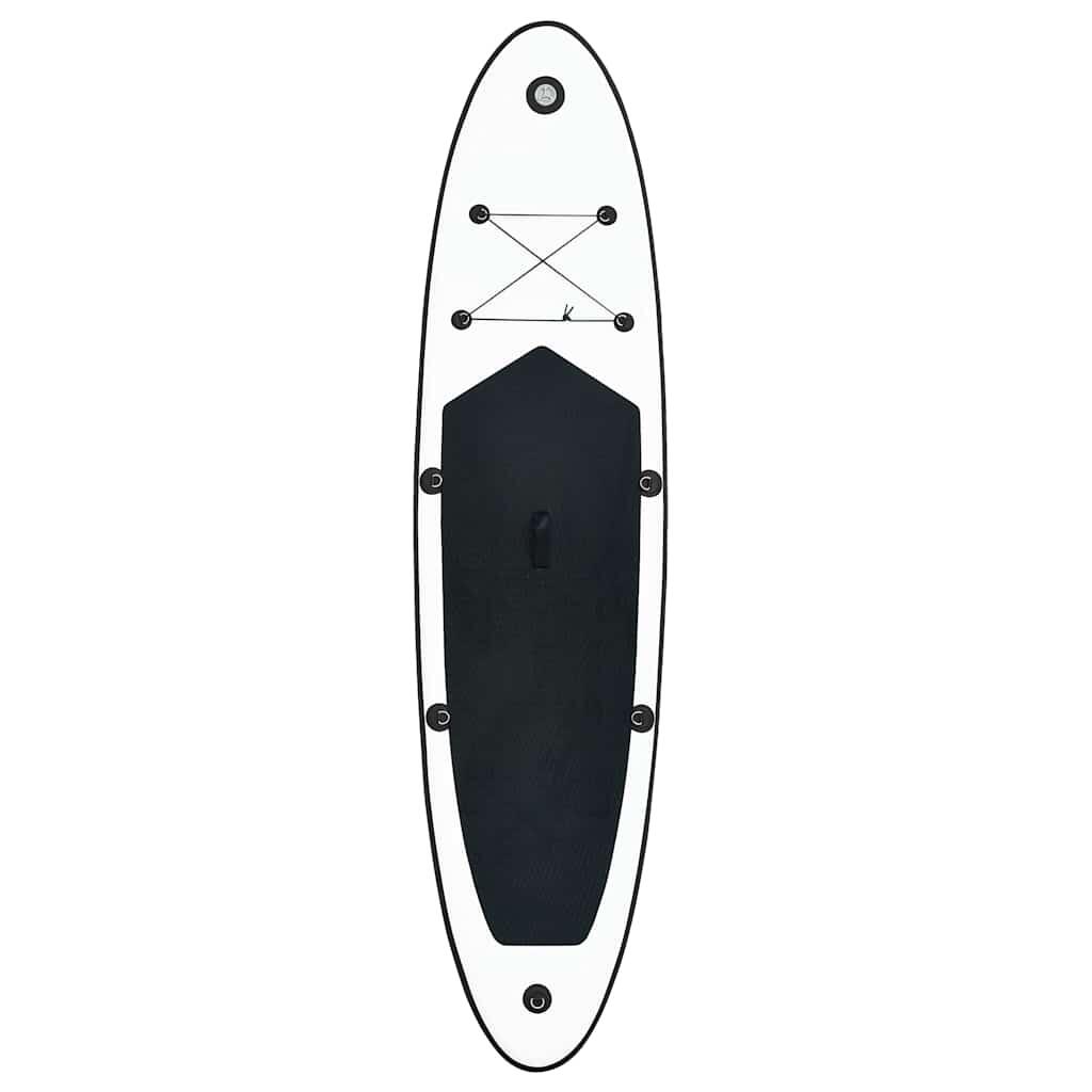 Juego de tabla de paddle surf hinchable blanco y negro 3/7