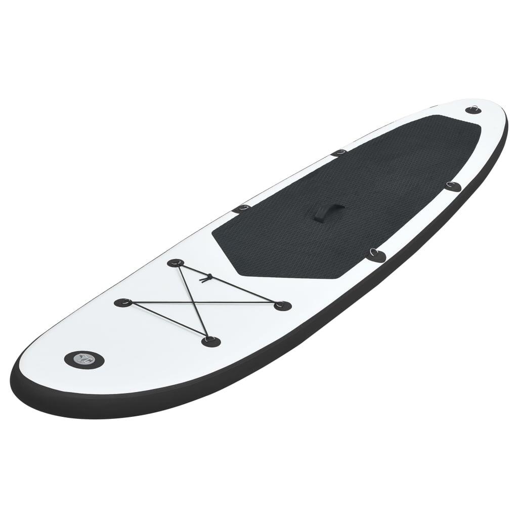 Juego de tabla de paddle surf hinchable blanco y negro 2/7