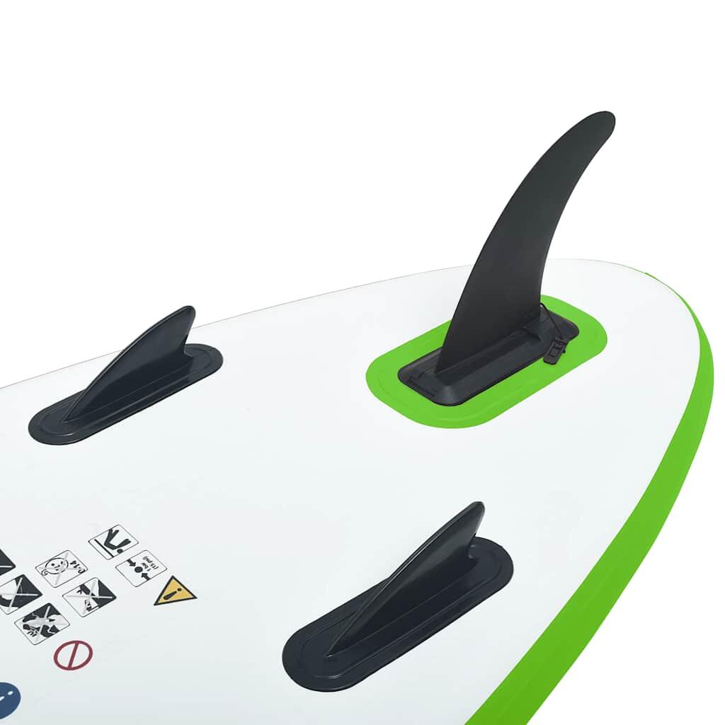 VidaXL tabla SUP hinchable verde y blanca para adultos 7/7