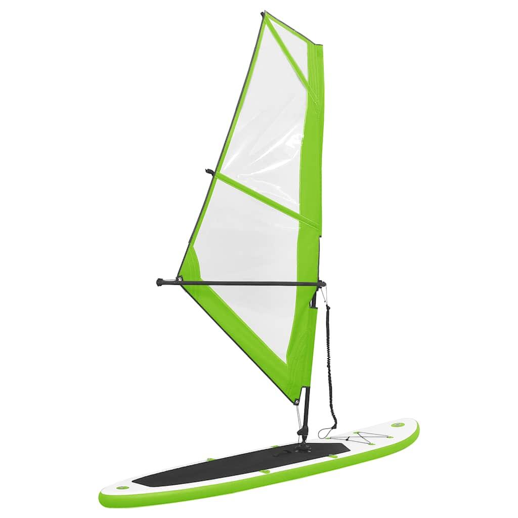 VidaXL tabla paddle hinchable con vela verde y blanca 2/7