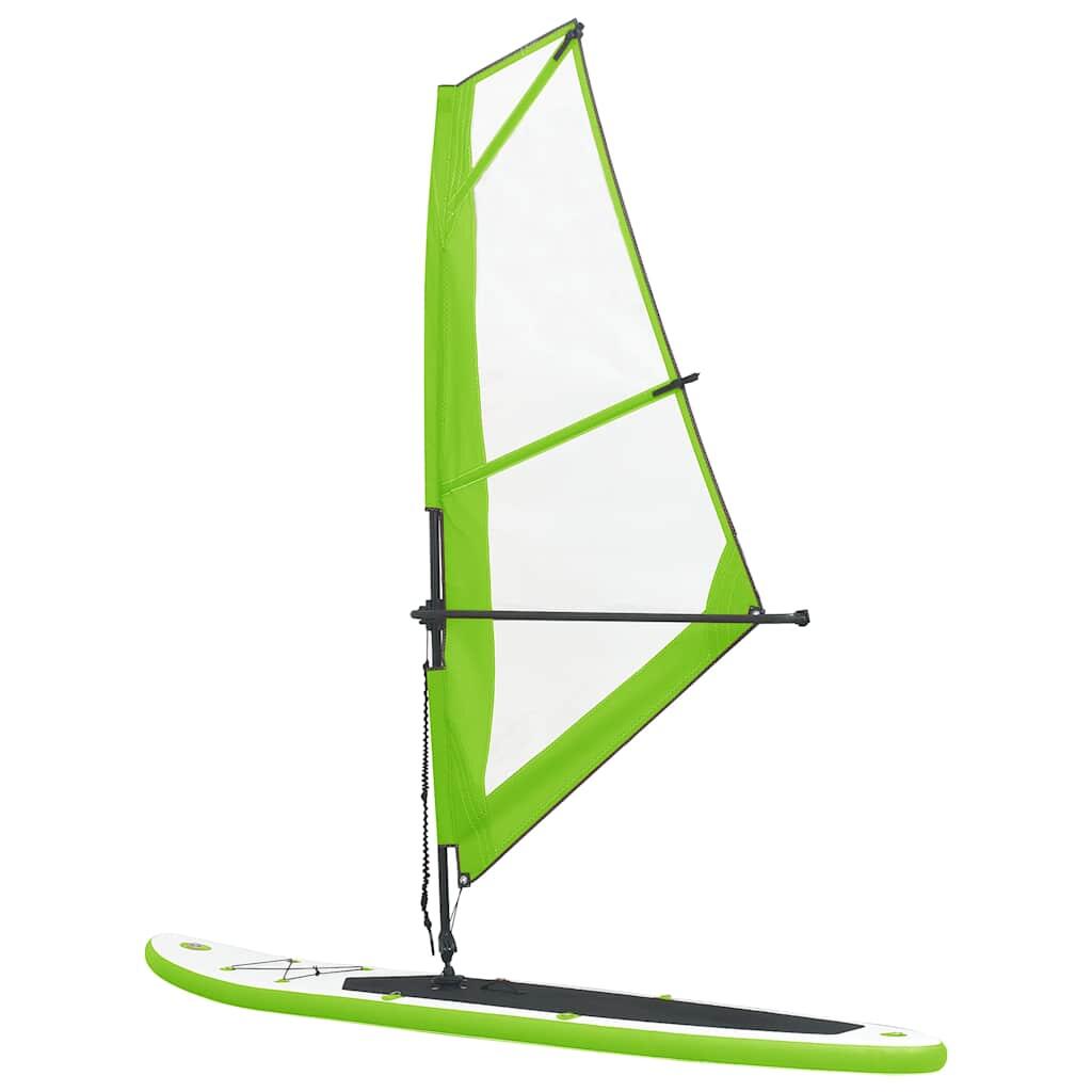 VidaXL tabla paddle hinchable con vela verde y blanca 4/7