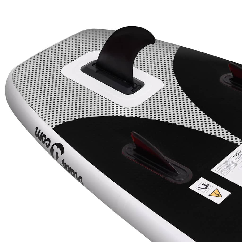 Set de tabla de paddle surf hinchable negro 300x76x10 cm 6/7